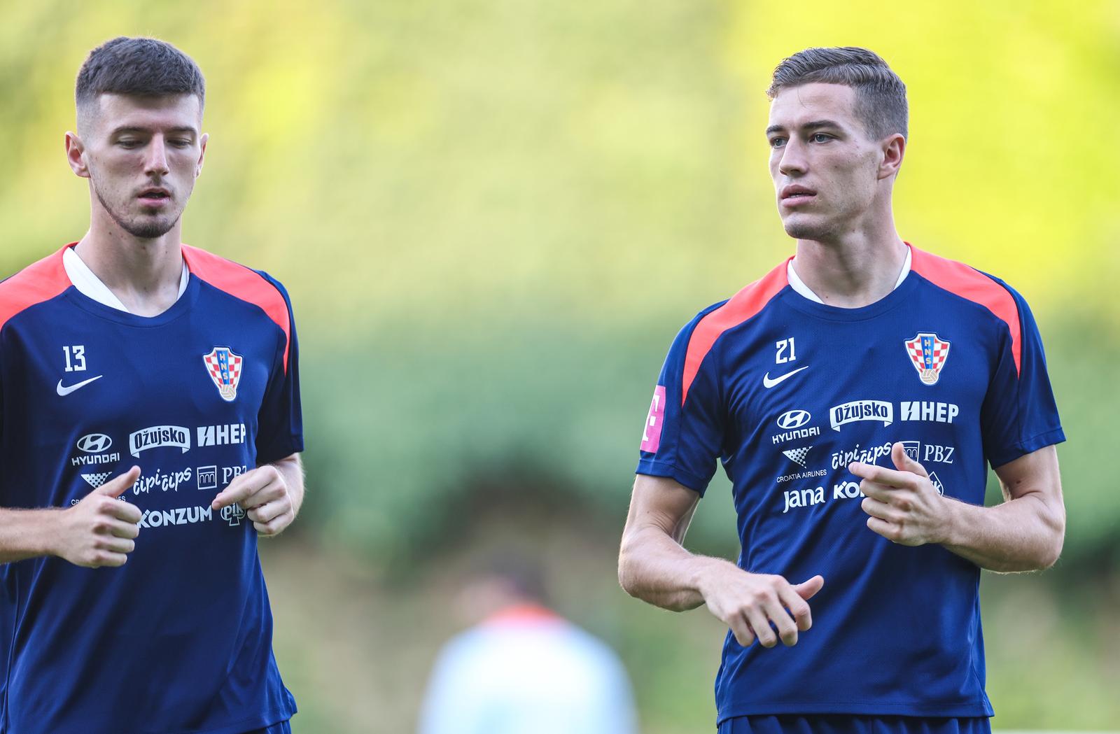 03.09.2024., Zagreb - Trening hrvatske nogometne reprezentacije na terenu Hitrec Kacijan. Petar Sucic, Luka Sucic Photo: Slavko Midzor/PIXSELL