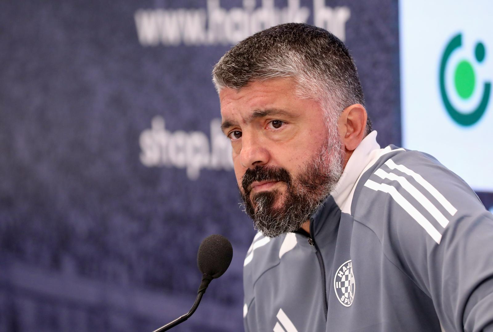 05.10.2024., Split - Gennaro Gattuso odrzao konferenciju za medije uoci 9. kola SuperSport HNL u kojem Hajduk igra protiv Sibenika. Photo: Ivo Cagalj/PIXSELL