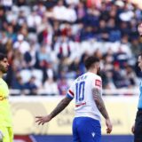 07.04.2023., stadion Poljud, Split - SuperSport HNL, 28. kolo, HNK Hajduk - NK Istra 1961.  Lovro Majkic, Marko Livaja, sudac Ante Culina Photo: Milan Sabic/PIXSELL