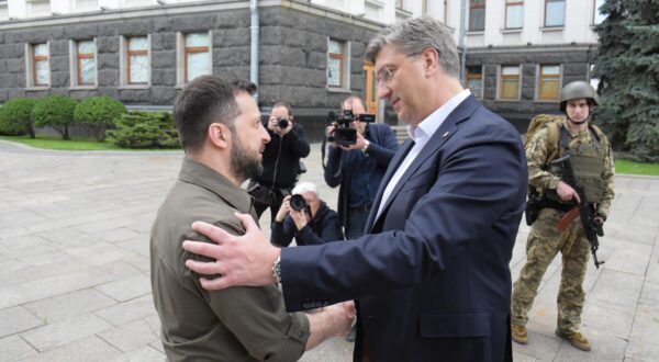 08.05.2022., Kijev, Ukrajina - Premijer Andrej Plenkovic posjetio Kijev gdje je odrzao sastanke s predsjednikom Ukrajine Volodimirom Zelenskim, predsjednikom Vlade Denisom Smyhalom i predsjednikom Vrhovne Rade Ruslanom Stefancukom. Photo: Vlada RH/PIXSELL