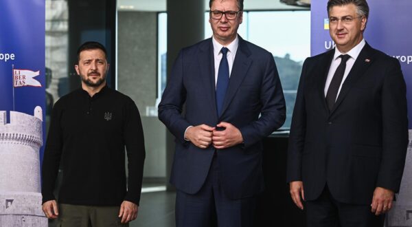 Volodimir Zelenski, Aleksandar Vučić i Andrej Plenković