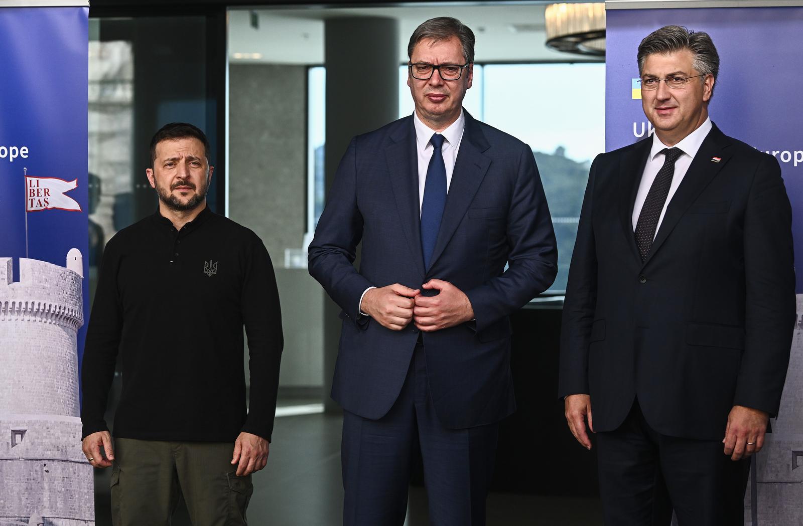 Volodimir Zelenski, Aleksandar Vučić i Andrej Plenković