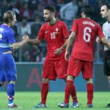 10.06.2013., Stade de Geneve, Zeneva - Prijateljska nogometna utakmica, Hrvatska - Portugal. Luka Modric, Ruben Amorim. rPhoto: Goran Stanzl/PIXSELL