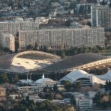 12.03.2023., Split - Pogled na poljudski stadion s padina Kozjaka. Photo: Ivo Cagalj/PIXSELL