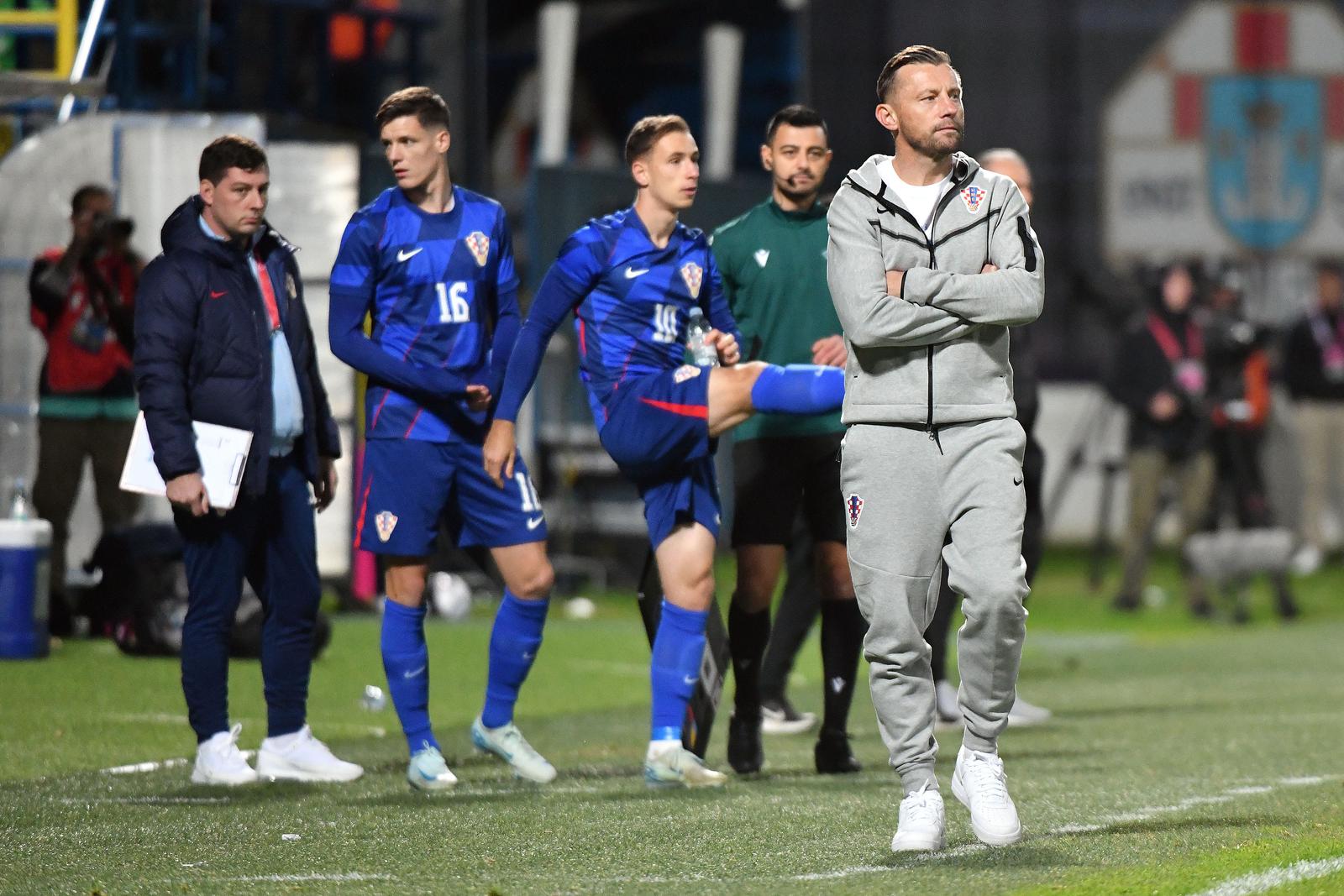 15.10.2024., Gradski stadion Ivan Kusek Apas, Koprivnica - Kvalifikacije za UEFA Europsko U-21 prvenstvo, skupina G, Hrvatska - Grcka. izbornik Hrvatske U-21 Ivica Olic Photo: Vjeran Zganec Rogulja/PIXSELL