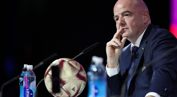 16.12.2022., Qatar National Convention Centre, QNCC, Doha, Katar - Zavrsna konferencija za medije na SP u Kataru. Predsjednik FIFA-e, Gianni Infantino i Bryan Swanson. 
 Photo: Goran Stanzl/PIXSELL