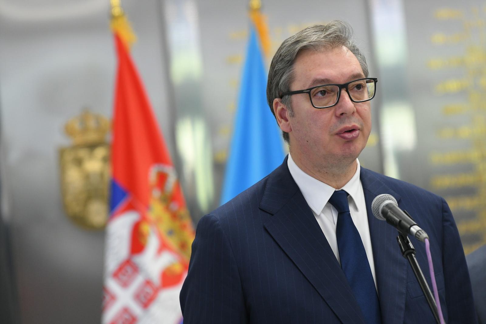 17, October, 2024, Belgrade - The ceremony marking the 22nd year since the establishment of the Security and Information Agency (BIA) and the 125th year since the establishment of the Department for Confidential Police Affairs was held in the BIA ceremonial hall. Aleksandar Vucic. Photo: R.Z./ATAImages

17, oktobar, 2024, Beograd - Svecanost povodom obelezavanja 22. godina od osnivanja Bezbednosno-informativne agencije (BIA) i 125. godine od osnivanja Odeljenja za poverljive policijske poslove odrzana je u svecanoj dvorani BIA. Photo: R.Z./ATAImages Photo: R.Z./ATAImages/PIXSELL