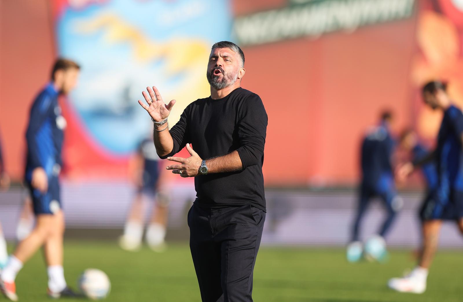 20.10.2024., Koprivnica- Gradski stadion Ivan Kusek Apas u Koprivnici. Slaven Belupo i Hajduk sastali su se u 10. kolu SuperSport HNL-a. Trener Hajduka Gennaro Gattuso Photo: Slavko Midzor/PIXSELL