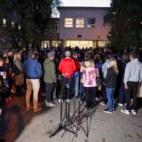 22.10.2024., Zagreb - Veliki prosvjed roditelja ispred skole u koju ide problematicni djecak. Photo: Matija Habljak/PIXSELL