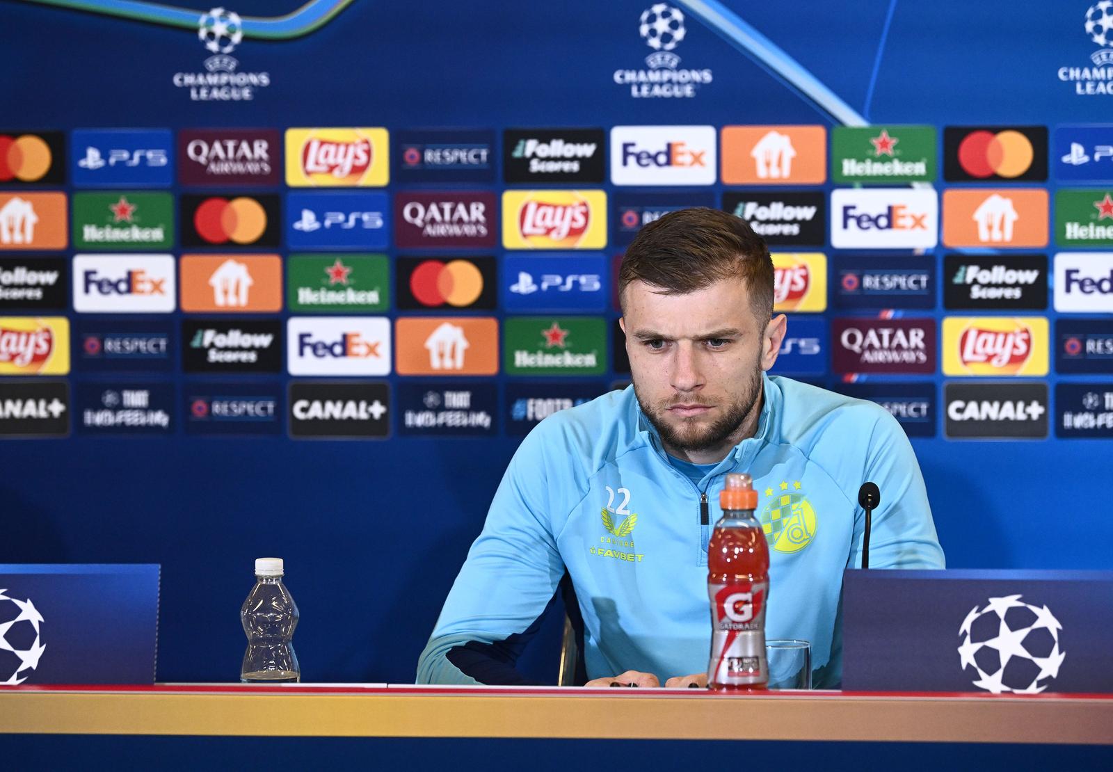 22.10.2024., Salzburg - Konferencija za medije na stadionu FC Salzburg Arena uoci utakmice lige prvaka FC Salzburg - GNK Dinamo. Nenad Bjelica, Stefan Ristovski. Photo: Marko Lukunić/PIXSELL