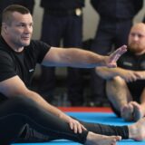 23.10.2024., Zagreb - U Policijskoj akademiji "Prvi hrvatski redarstvenik" potpisan je ugovor o volontiranju izmedju Ministarstva unutarnjih poslova Republike Hrvatske i Mirka "Cro Cop" Filipovica. Nakon potpisivanja ugovora odrzan je ogledni trening Mirka Filipovica s pripadnicima specijalne i interventne policije. Mirko Filipovic Photo: Sanjin Strukic/PIXSELL