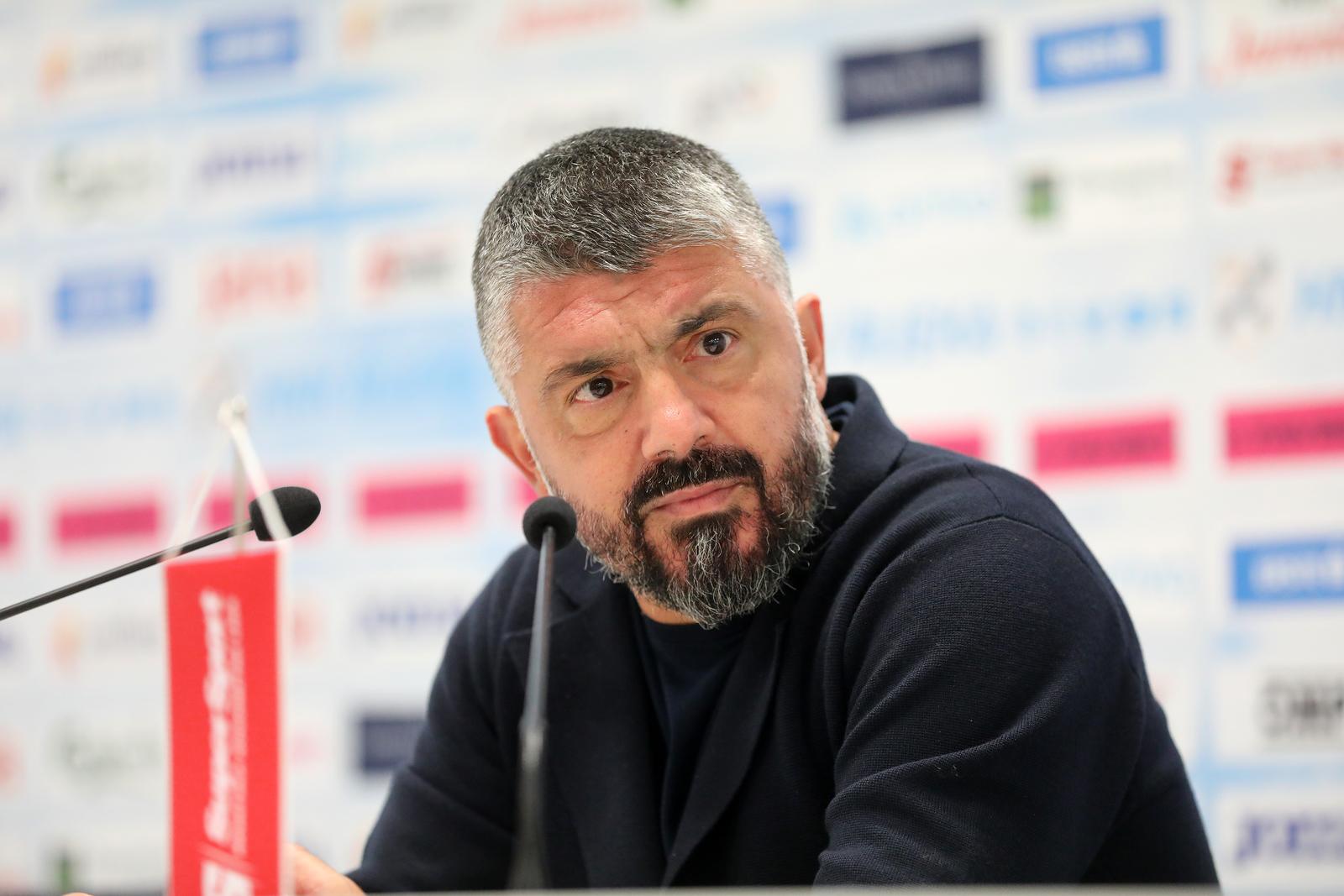 29.09.2024., Rijeka - Stadion HNK Rijeka - SuperSport HNL, 08. kolo, HNK Rijeka - HNK Hajduk Split. Konferencija za novinare trenera Hajduka Gennara Gattusa nakon utakmice. Photo: Goran Kovacic/PIXSELL