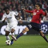 Soccer Football - Champions League - Lille v Real Madrid - Decathlon Arena Stade Pierre-Mauroy, Lille, France - October 2, 2024 Real Madrid's Endrick in action with Lille's Ayyoub Bouaddi REUTERS/Benoit Tessier Photo: BENOIT TESSIER/REUTERS