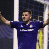 Soccer Football - Champions League - GNK Dinamo Zagreb v AS Monaco - Stadion Maksimir, Zagreb, Croatia - October 2, 2024 GNK Dinamo Zagreb's Martin Baturina celebrates scoring their second goal REUTERS/Antonio Bronic Photo: Antonio Bronic/REUTERS