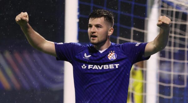 Soccer Football - Champions League - GNK Dinamo Zagreb v AS Monaco - Stadion Maksimir, Zagreb, Croatia - October 2, 2024 GNK Dinamo Zagreb's Martin Baturina celebrates scoring their second goal REUTERS/Antonio Bronic Photo: Antonio Bronic/REUTERS