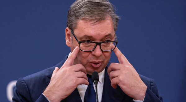 Serbia's President Aleksandar Vucic speaks during a press conference with European Commission President Ursula von der Leyen in Belgrade, Serbia, October 25, 2024. REUTERS/Marko Djurica Photo: MARKO DJURICA/REUTERS