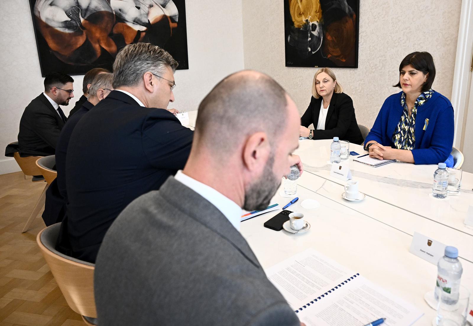 21.10.2024., Zagreb - Predsjednik Vlade Andrej Plenkovic sastao se s glavnom europskom tuziteljicom Laurom Codrutom Kovesi. Tamara Laptos Photo: Marko Lukunic/PIXSELL