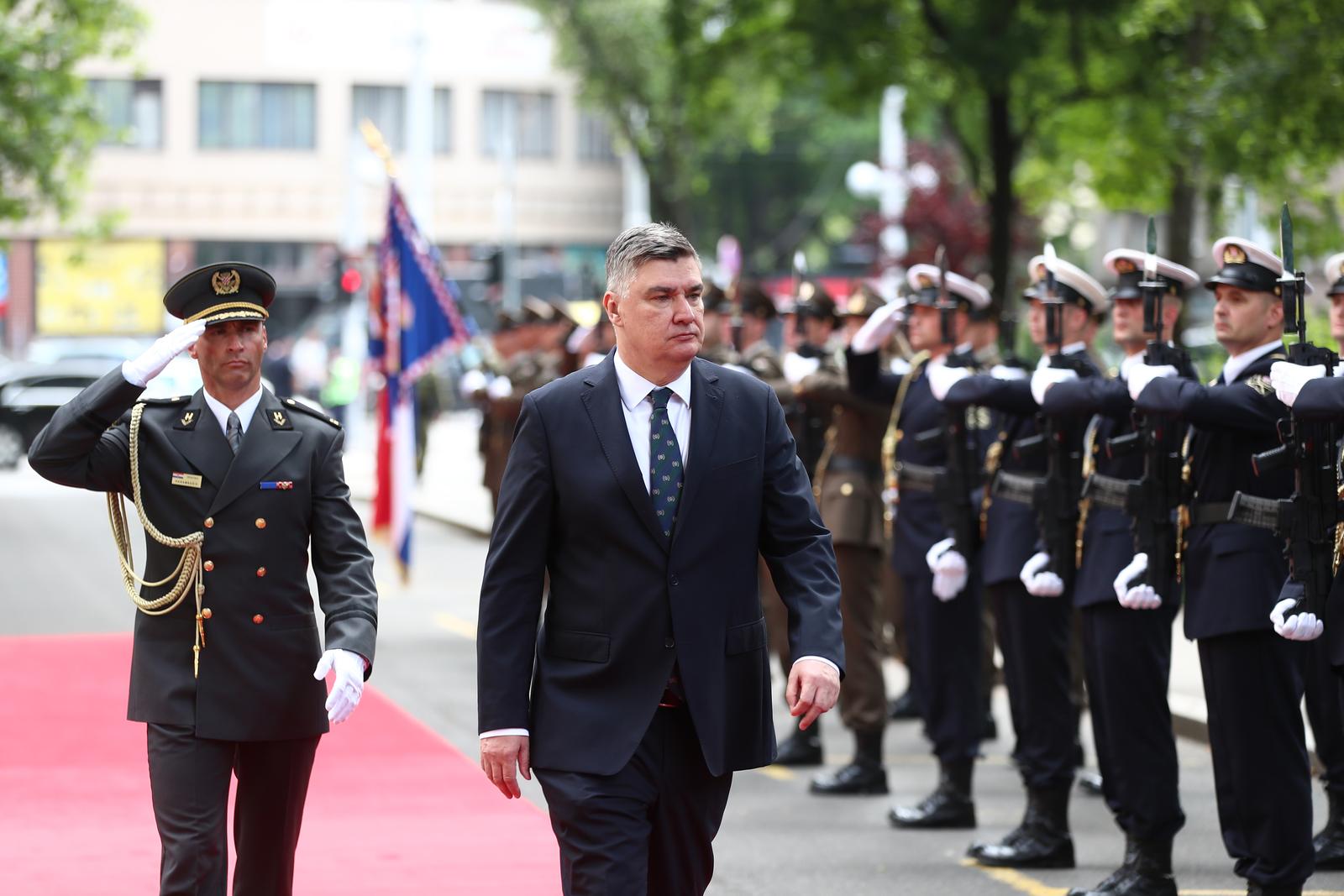 28.05.2024. Zagreb - Svecana  akademija povodom obiljezavanja Dana Hrvatske vojske, Dana Hrvatske kopnene vojske i 33. obljetnice ustrojavanja Hrvatske vojske, Zoran Milanovic, Andrej Plenkovic  Photo: Matija Habljak/PIXSELL