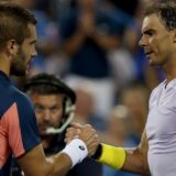 MASON, OHIO - AUGUST 17: Borna Coric of Croatia is congratulated by Rafael Nadal of Spain after their match during the Western & Southern Open at Lindner Family Tennis Center on August 17, 2022 in Mason, Ohio.   Matthew Stockman,Image: 714788805, License: Rights-managed, Restrictions: , Model Release: no, Credit line: MATTHEW STOCKMAN / Getty images / Profimedia