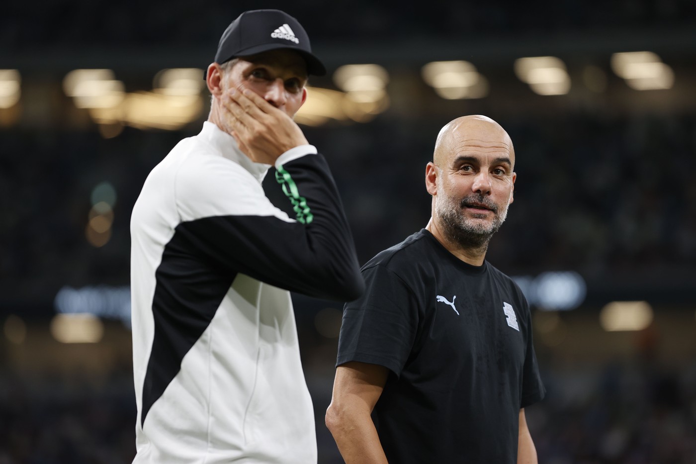 Pep Guardiola head coach (Manchester City), Thomas Tuchel head coach (Bayern), July 26, 2023 - Football / Soccer : Friendly match between FC Bayern Munich 1-2 Manchester City at National Stadium, Tokyo, Japan.,Image: 792314497, License: Rights-managed, Restrictions: No third party sales, Model Release: no, Credit line: - / AFLO / Profimedia