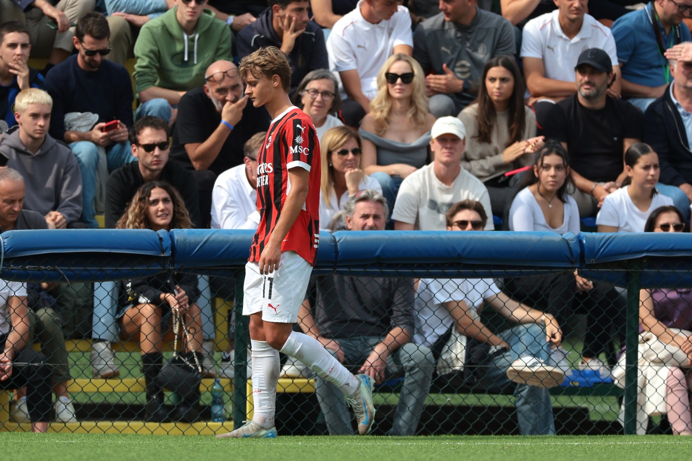 September 22, 2024, Milan: Milan, Italy, 22nd September 2024. Helena Seger, wife of Zlatan Ibrahimovic ( black sunglasses and blonde hair ) looks on as her son Maximilian Ibrahimovic of AC Milan walks past after being substituted during the Primavera 1 match at Konami Youth Development Centre, Milan.,Image: 912253664, License: Rights-managed, Restrictions: * United Kingdom Rights OUT *, Model Release: no, Credit line: Jonathan Moscrop / Zuma Press / Profimedia