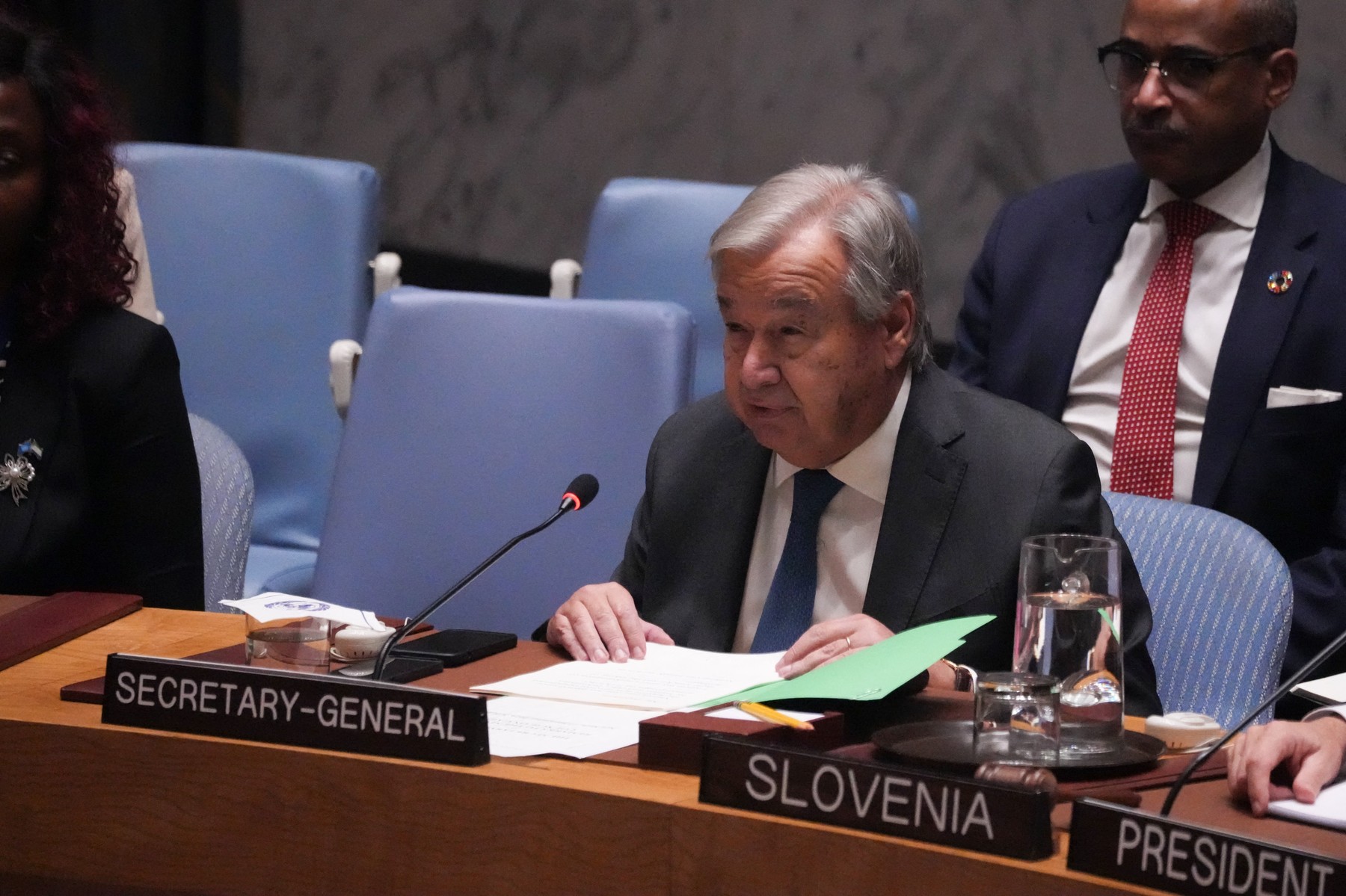 UN Secretary General Antonio Guterres speaks at the UN Security Council meeting on the situation in the Middle East at the United Nations on September 27, 2024 in New York.,Image: 912866771, License: Rights-managed, Restrictions: , Model Release: no, Credit line: Bryan R. SMITH / AFP / Profimedia