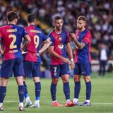 October 1, 2024, Barcelona, Barcelona, SPAIN: Ferran Torres of FC Barcelona talks to Inigo Martinez during the UEFA Champions League, football match played between FC Barcelona and BSC Young Boys at Estadio Olimpico de Montjuic on October 01, 2024 in Barcelona, Spain.,Image: 914885249, License: Rights-managed, Restrictions: , Model Release: no, Credit line: Javier Borrego Ramos / Zuma Press / Profimedia