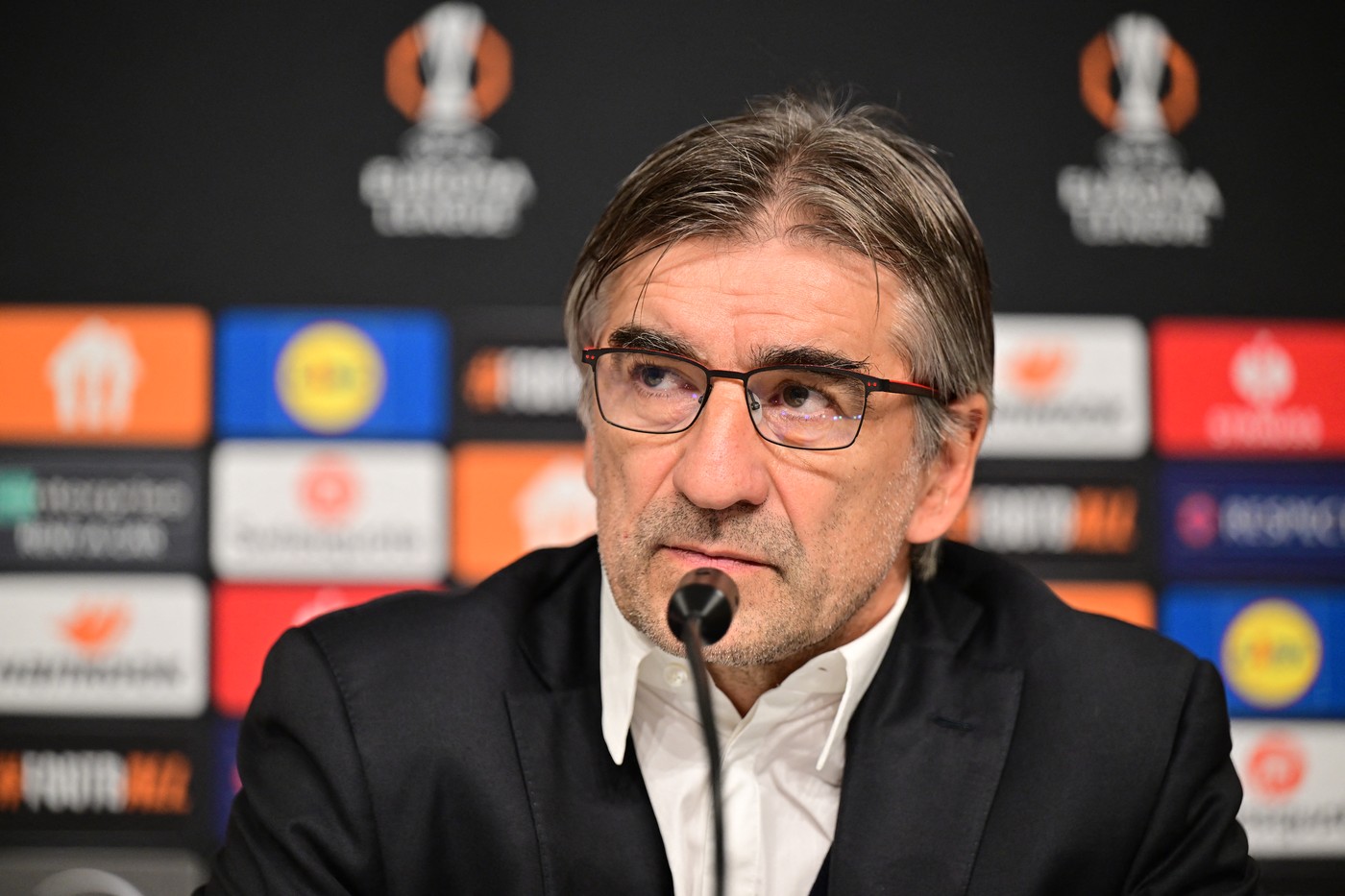 Roma's headcoach Ivan Juric looks on during a press conference after the end of the UEFA Europa League football match between IF Elfsborg and AS Roma in Boras, Sweden on October 3, 2024.,Image: 916078586, License: Rights-managed, Restrictions: Sweden OUT, Model Release: no, Credit line: Bjorn LARSSON ROSVALL / AFP / Profimedia