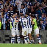 October 6, 2024, San Sebastian, Guipuzcoa, SPAIN: Luka Sucic of Real Sociedad celebrates after scoring goal during the LaLiga EA Sports match between Real Sociedad and Atletico de Madrid at Reale Arena on October 6, 2024, in San Sebastian, Spain.,Image: 917382738, License: Rights-managed, Restrictions: , Model Release: no, Credit line: Ricardo Larreina / Zuma Press / Profimedia