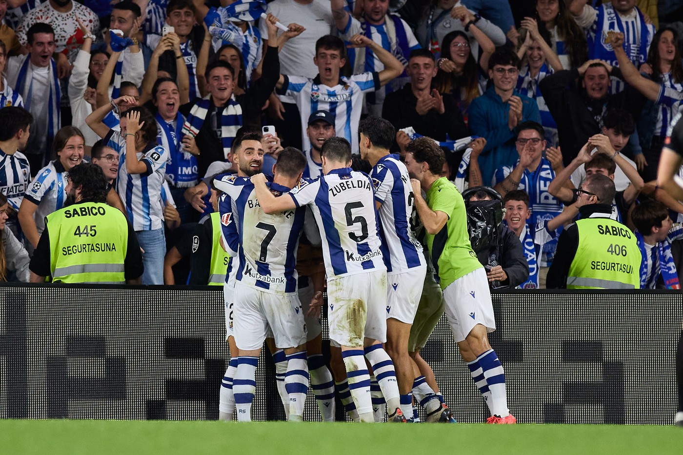 October 6, 2024, San Sebastian, Guipuzcoa, SPAIN: Luka Sucic of Real Sociedad celebrates after scoring goal during the LaLiga EA Sports match between Real Sociedad and Atletico de Madrid at Reale Arena on October 6, 2024, in San Sebastian, Spain.,Image: 917382738, License: Rights-managed, Restrictions: , Model Release: no, Credit line: Ricardo Larreina / Zuma Press / Profimedia