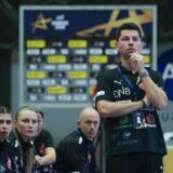 Kristiansand 20241005. 
Vipers coach Tomas Hiavaty during the handball match in the EHF Champions League between Vipers Kristiansand and Odense Håndbold in Aquarama in Kristiansand.,Image: 917570528, License: Rights-managed, Restrictions: NORWAY OUT, Model Release: no, Credit line: Tor Erik Schroder / NTB Scanpix / Profimedia