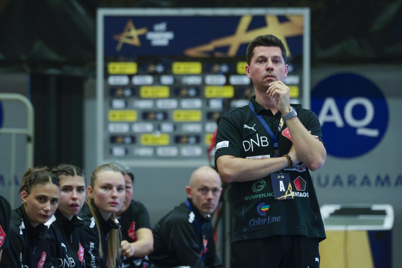 Kristiansand 20241005. 
Vipers coach Tomas Hiavaty during the handball match in the EHF Champions League between Vipers Kristiansand and Odense Håndbold in Aquarama in Kristiansand.,Image: 917570528, License: Rights-managed, Restrictions: NORWAY OUT, Model Release: no, Credit line: Tor Erik Schroder / NTB Scanpix / Profimedia