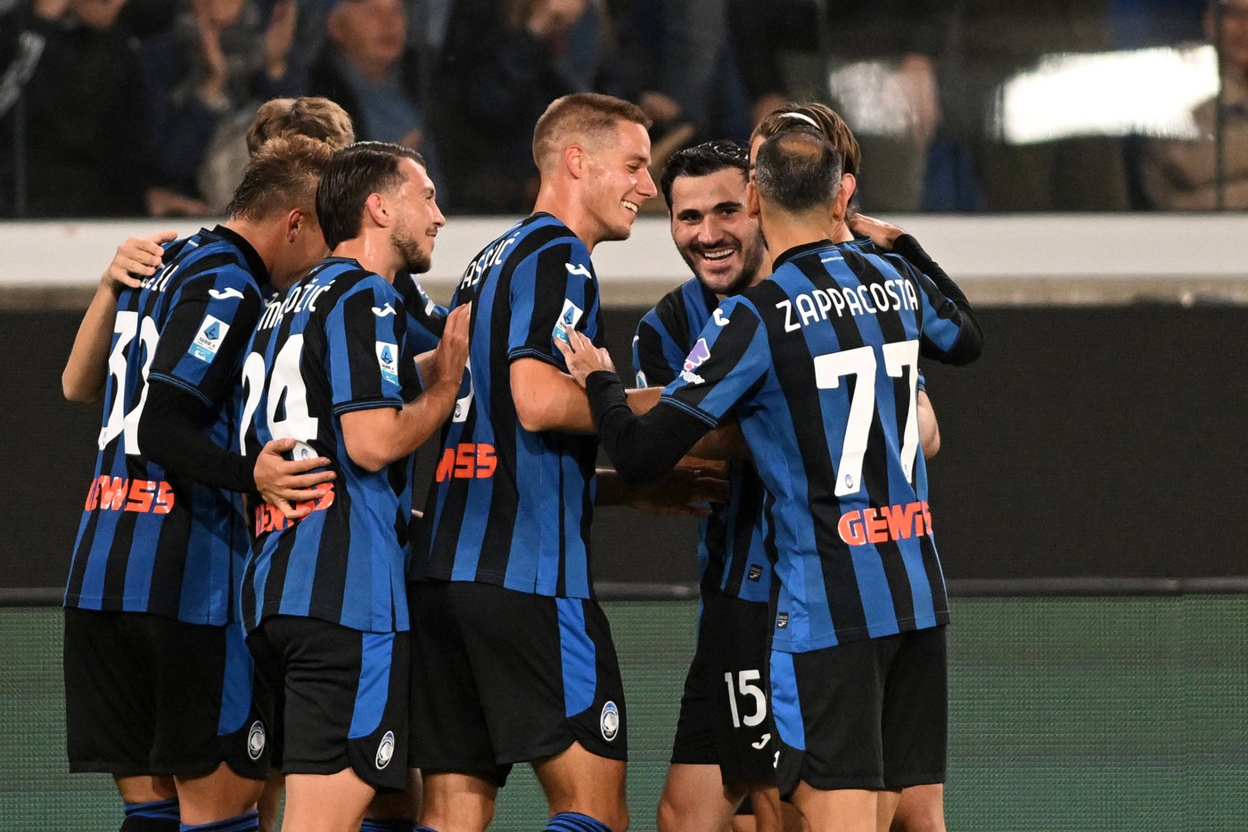 ATALANTA GRUPPO, GROUP,MARIO PASALIC, LAZAR SAMARDZIC, SEAN KOLASINAC, DAVIDE ZAPPACOSTA , Serie A 2024-25, Atalanta-Genoa 5-1, esultanza, jubel, joy, celebration SERIE A 2024-25 ATALANTA-GENOA 5-1,Image: 919047647, License: Rights-managed, Restrictions: , Model Release: no, Credit line: STUDIO FOTOGRAFICO BUZZI SRL / imago sportfotodienst / Profimedia