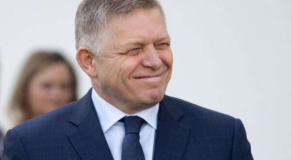 Slovakia’s Prime Minister Robert Fico smiles prior to a trilateral meeting of Slovakia, Serbia and Hungary in Komarno, Slovakia on October 22, 2024. Their meeting is said to focus on illegal migration, the protection of the European Union's external borders, and the cooperation between the EU and the Western Balkan countries.,Image: 924756312, License: Rights-managed, Restrictions: , Model Release: no, Credit line: JOE KLAMAR / AFP / Profimedia