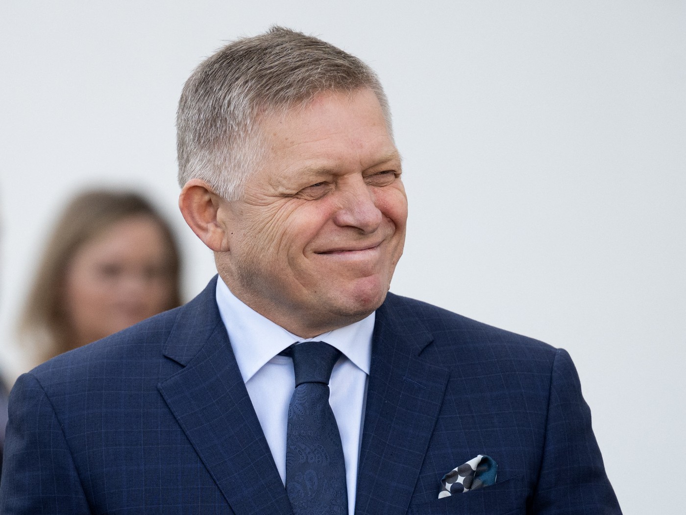 Slovakia’s Prime Minister Robert Fico smiles prior to a trilateral meeting of Slovakia, Serbia and Hungary in Komarno, Slovakia on October 22, 2024. Their meeting is said to focus on illegal migration, the protection of the European Union's external borders, and the cooperation between the EU and the Western Balkan countries.,Image: 924756312, License: Rights-managed, Restrictions: , Model Release: no, Credit line: JOE KLAMAR / AFP / Profimedia