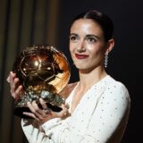 Barcelona's Spansih midfielder Aitana Bonmati receives the Woman Ballon d'Or award during the 2024 Ballon d'Or France Football award ceremony at the Theatre du Chatelet in Paris on October 28, 2024.,Image: 927534050, License: Rights-managed, Restrictions: , Model Release: no, Credit line: FRANCK FIFE / AFP / Profimedia