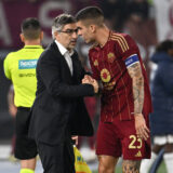 Ivan Juric coach of A.S. Roma and Gianluca Mancini of A.S. Roma during the 10th day of the Serie A Championship between A.S. Roma and Torino F.C. at the Olympic Stadium on October 31, 2024 in Rome, Italy. PUBLICATIONxNOTxINxITA Copyright: xDomenicoxCippitelli/IPAxSportx/x/xx IPA_51145035 IPA_Agency_IPA51145035