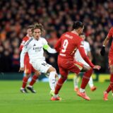 November 27, 2024, Liverpool: Liverpool, England, 27th November 2024. Real Madrid's Luka Modric during the UEFA Champions League match at Anfield, Liverpool. (Credit Image: Â© Jessica Hornby/Sportimage/Cal Sport Media) (Cal Sport Media via AP Images) Liverpool v Real Madrid - UEFA Champions League - Anfield
