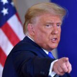 US President Donald Trump gestures after speaking during election night in the East Room of the White House in Washington, DC, early on November 4, 2020.,Image: 567279814, License: Rights-managed, Restrictions: ALTERNATIVE CROP, Model Release: no, Credit line: MANDEL NGAN / AFP / Profimedia