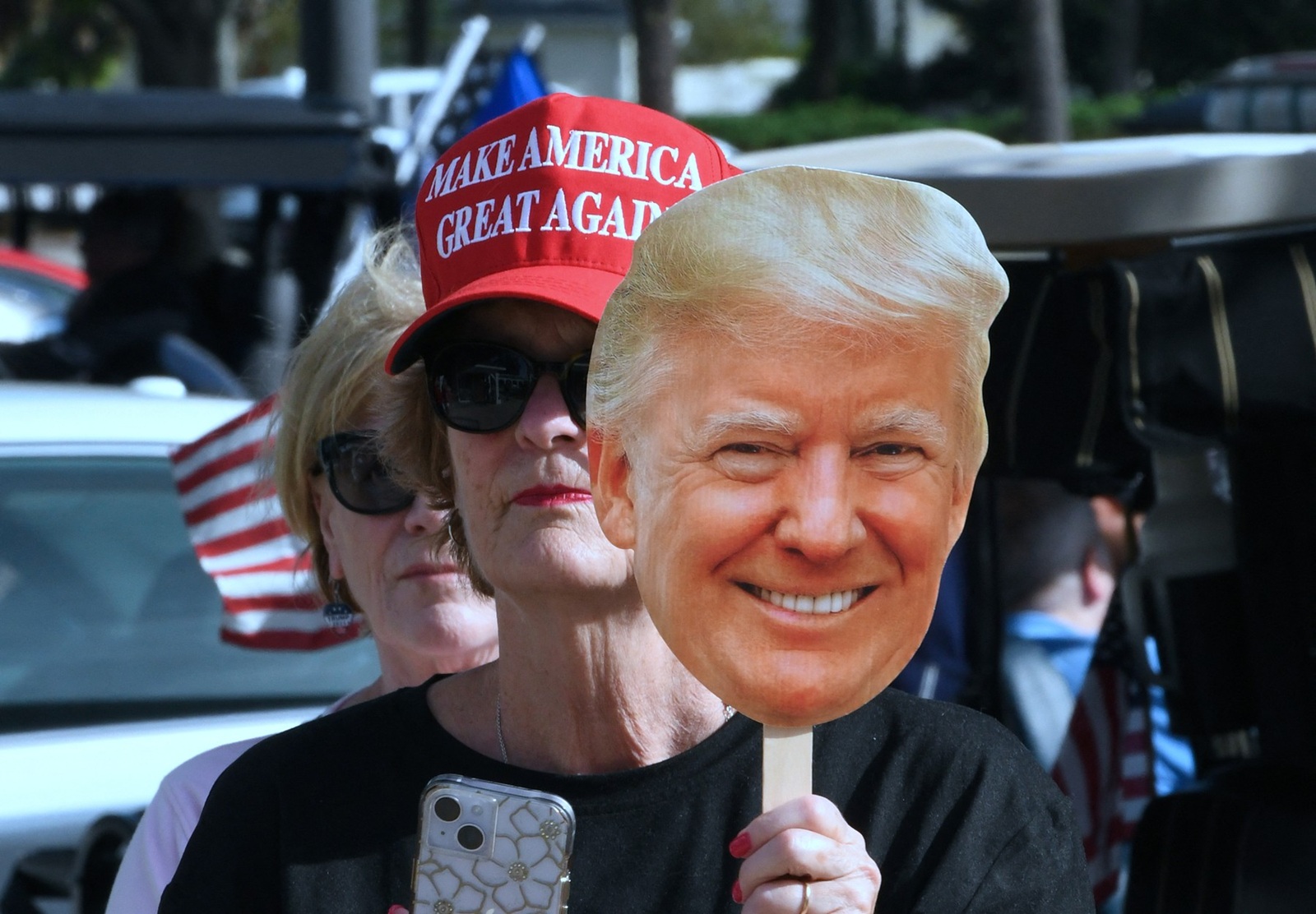 THE VILLAGES, FLORIDA, UNITED STATES - NOVEMBER 9: People attend a tailgate victory party and golf cart rally to celebrate the election of former U.S. President Donald Trump as the 47th President of the United States on November 9, 2024 in The Villages, Florida. Trump defeated U.S. Vice President Kamala Harris in the general election on November 5. Paul Hennessy / Anadolu/ABACAPRESS.COM,Image: 932527076, License: Rights-managed, Restrictions: , Model Release: no, Credit line: AA/ABACA / Abaca Press / Profimedia