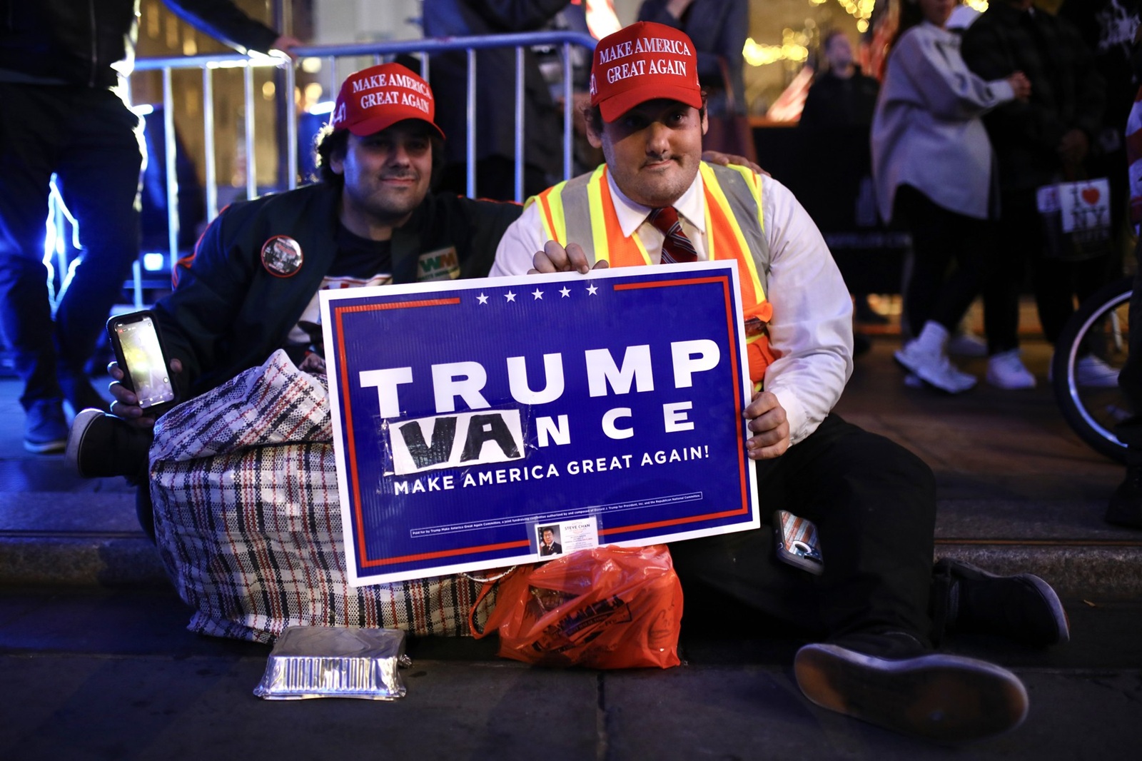 November 6, 2024, New York, United States: Trump supporters watch the results of the 2024 U.S. presidential elections on the giant screen set up on Rockefeller plaza, Manhattan, New York. The US presidential election pitting Democratic candidate Kamala Harris against Republican candidate Donald Trump took place on Tuesday, November 5. In New York, a liberal state that has voted for the Democratic candidate in presidential elections since 1988, voters followed the results on Rockefeller Plaza as they come in all night long. As the evening progressed, more and more Trump supporters rejoiced at the states won by their candidate.,Image: 931047327, License: Rights-managed, Restrictions: , Model Release: no, Credit line: Apolline Guillerot-Malick / Zuma Press / Profimedia