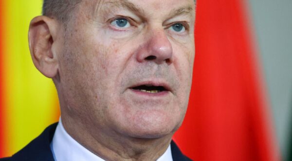 epa11658454 German Chancellor Olaf Scholz attends a news conference during the 10th 2024 Berlin Process Summit at the Chancellery in Berlin, Germany, 14 October 2024. Chancellor Scholz will hold two working meetings and a working lunch with the participants on the topics of 'Regional Cooperation and Common Regional Market', 'Green Agenda for the Western Balkans, Connectivity, and Energy' and the future direction of the Berlin Process.  EPA/Hannibal Hanschke