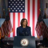 epa11663355 US Vice President and current Democratic presidential candidate Kamala Harris attends a rally in Bucks County, Pennsylvania, USA, 16 October 2024. Harris is in a tight race for the US presidency against Republican nominee and former President Donald Trump.  EPA/WILL OLIVER