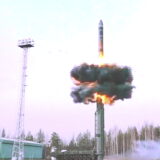 epa11690488 A handout still image taken from handout video provided  by the Russian Defence ministry press-service shows a Yars intercontinental ballistic missile launches from the Plesetsk military launchpad in northwestern Russia, 29 October 2024. The use of nuclear weapons is an extreme measure to ensure the country's security; Russia will continue to improve its strategic deterrent forces; it has the resources to do so, Russian President Putin said.   HANDOUT HANDOUT MANDATORY CREDIT BEST QUALITY AVAILABLE HANDOUT EDITORIAL USE ONLY/NO SALES
HANDOUT EDITORIAL USE ONLY/NO SALES