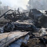 epa11692642 The wreckage of a van following an Israeli airstrike, in the town of Kahaleh, Lebanon, 30 October 2024. According to Lebanon's official National News Agency (NNA), an Israeli drone struck a van in the Araya area, setting it on fire. According to the Lebanese Ministry of Health, more than 2,700 people have been killed and over 12,700 others injured in Lebanon since the escalation in hostilities between Israel and Hezbollah.  EPA/WAEL HAMZEH