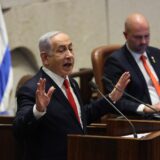 epa11727610 Israeli Prime Minister Benjamin Netanyahu speaks during a discussion called on by the opposition on the release of the Israeli hostages held by Hamas, at the Knesset in Jerusalem, Israel, 18 November 2024. According to Israel's military, around 100 Israeli hostages remain in captivity in the Gaza Strip, including the bodies of 33 confirmed dead.  EPA/ABIR SULTAN