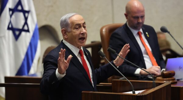 epa11727610 Israeli Prime Minister Benjamin Netanyahu speaks during a discussion called on by the opposition on the release of the Israeli hostages held by Hamas, at the Knesset in Jerusalem, Israel, 18 November 2024. According to Israel's military, around 100 Israeli hostages remain in captivity in the Gaza Strip, including the bodies of 33 confirmed dead.  EPA/ABIR SULTAN