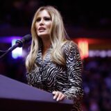 NEW YORK, NEW YORK - OCTOBER 27: Melania Trump speaks during a campaign rally for Republican presidential nominee, former U.S. President Donald Trump at Madison Square Garden on October 27, 2024 in New York City. Trump closed out his weekend of campaigning in New York City with a guest list of speakers that includes his running mate Republican Vice Presidential nominee, U.S. Sen. J.D. Vance (R-OH), Tesla CEO Elon Musk, UFC CEO Dana White, and House Speaker Mike Johnson, among others, nine days before Election Day.   Anna Moneymaker,Image: 927206000, License: Rights-managed, Restrictions: , Model Release: no, Credit line: Anna Moneymaker / Getty images / Profimedia