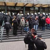 20, November, 2024, Novi Sad - Representatives of the opposition and citizens gathered again this morning, for the second day in a row, a little after 7:30 a.m., in front of the Prosecutor's Office building in Novi Sad, which they blocked, and at the very beginning there was a push with the police. Photo: S.S./ATAImages

20, novembar, 2024, Novi Sad - Predstavnici opozicije i gradjani okupili su se i jutros, drugi dan zaredom, nesto posle 7.30 casova, ispred zgrade Tuzilastva u Novom Sadu koju su blokirali, a na samom pocetku došlo je do guranja sa policijom. Photo: S.S./ATAImages Photo: S.S./ATAImages/PIXSELL