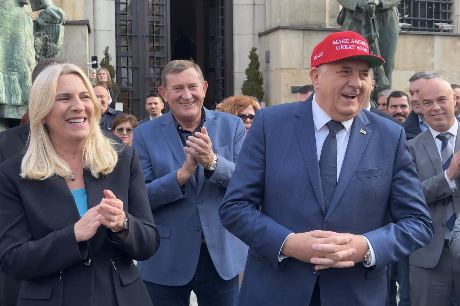 6.11.2024., Palata Republike, Banja Luka (BiH) - Predsjednik RS Milorad Dodik proslavio pobjedu Dunalda Trumpa. Photo: Dejan Rakita/PIXSELL